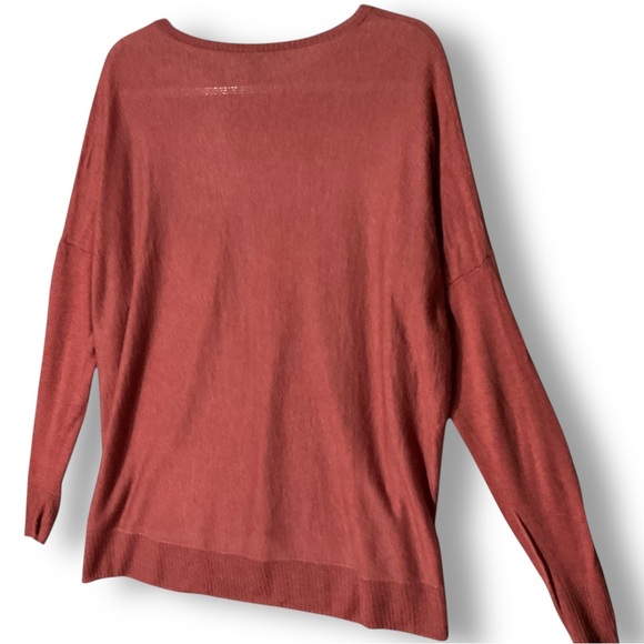 Eileen Fisher Alpaca Wool Blend Knit Top S Petite Lightweight Terracotta Red - Picture 9 of 11